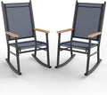 Shintenchi 2 Pcs Outdoor Rocking Chairs Set,Upgraded High Back Patio Rocking Chairs Set,Breathable Textilene Fabric Rocking Chair for Porch,Patio,Garden,Balcony,Dark Grey by Shintenchi