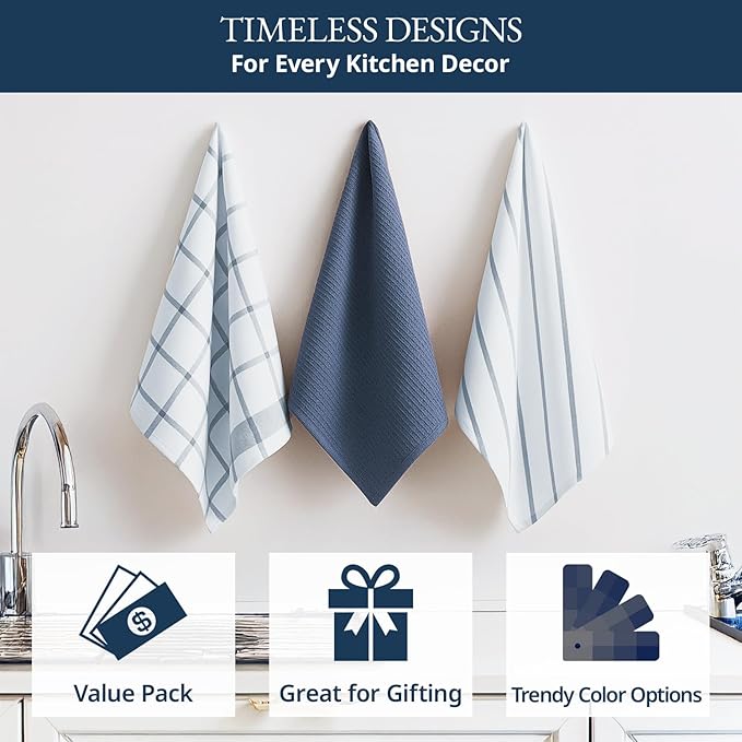 LANE LINEN Dish Towels Set of 12-18” x 28” Soft, Absorbent Cotton Kitchen Towels - Image 4
