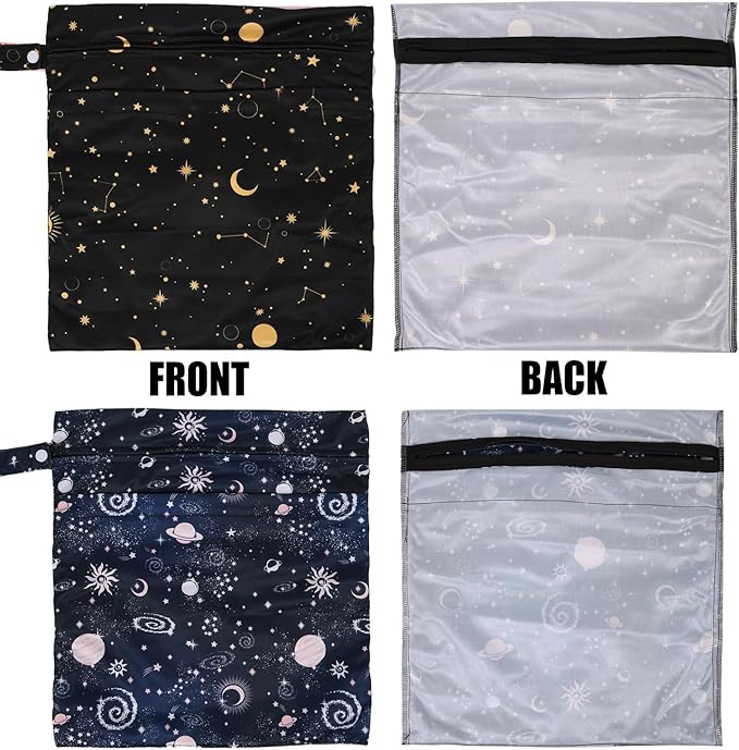 2pcs Travel Waterproof Laundry Bag, Cloth Diaper Wet Dry Bags - Image 4