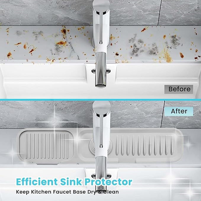Daily Treasures 45 x 10 cm Splash Sink Guard, Narrow Rim Design Silicone Faucet - Image 6