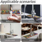 Kitchen Sink Splash Guard，Colored glass bottles Faucet Mat Sink Gadgets-Super - Image 7