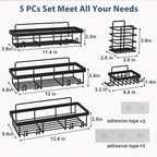 5 Pack Shower Caddy Organizer Rack Shelf - Image 2
