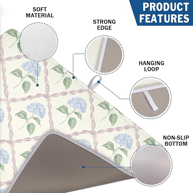 Hydrangea Floral Dish Drying Mat - Image 3