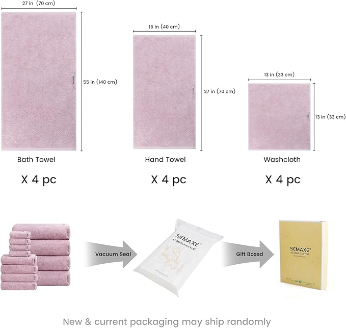 SEMAXE 12-Piece Family Bathroom Towel Set - Image 2