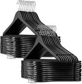 Casafield - 40 Black Wooden Suit Hangers - Premium Lotus Wood by Casafield