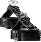 Casafield - 40 Black Wooden Suit Hangers - Premium Lotus Wood by Casafield