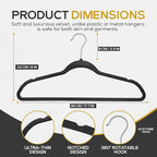 Premium Velvet Hangers 30 Pack Ultra Thin Non Slip Adult Felt Space Saving Suit - Image 2