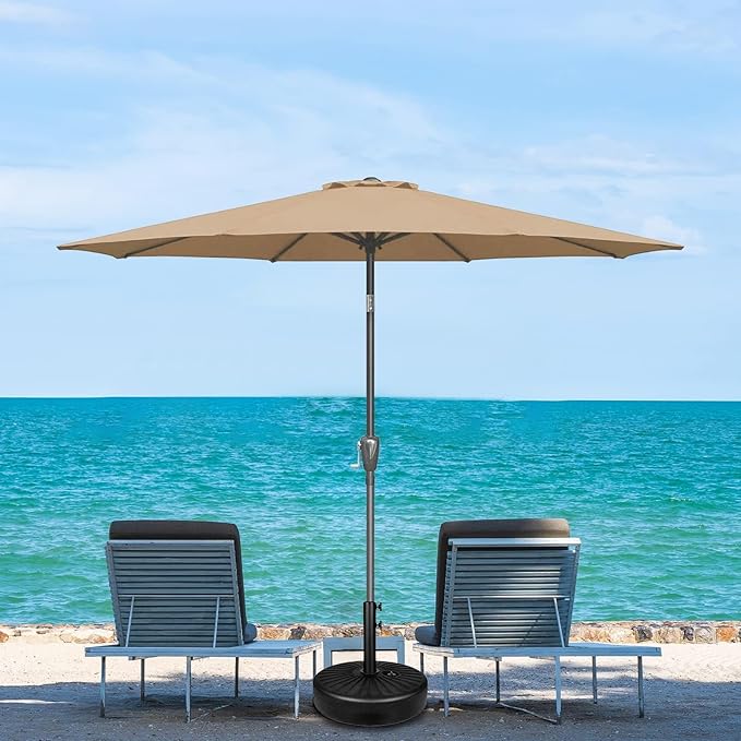 Simple Deluxe 9' Patio Umbrella Outdoor Table Market Yard Umbrella with Push Button Tilt/Crank - Image 7