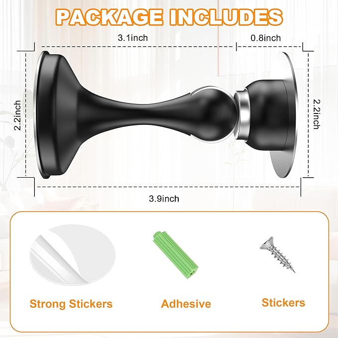 Crosize Magnetic Door Stoppers 1 Pack, Stainless Steel Door Stops - Image 5