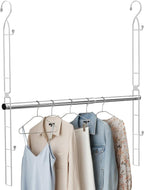 Hanging Closet Rod Stainless Steel, 1 Pack Adjustable Height & Width Closet Rod by Supforce