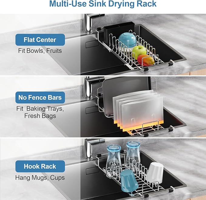 GSlife Large Capacity Expandable Dish Drying Rack - Image 8