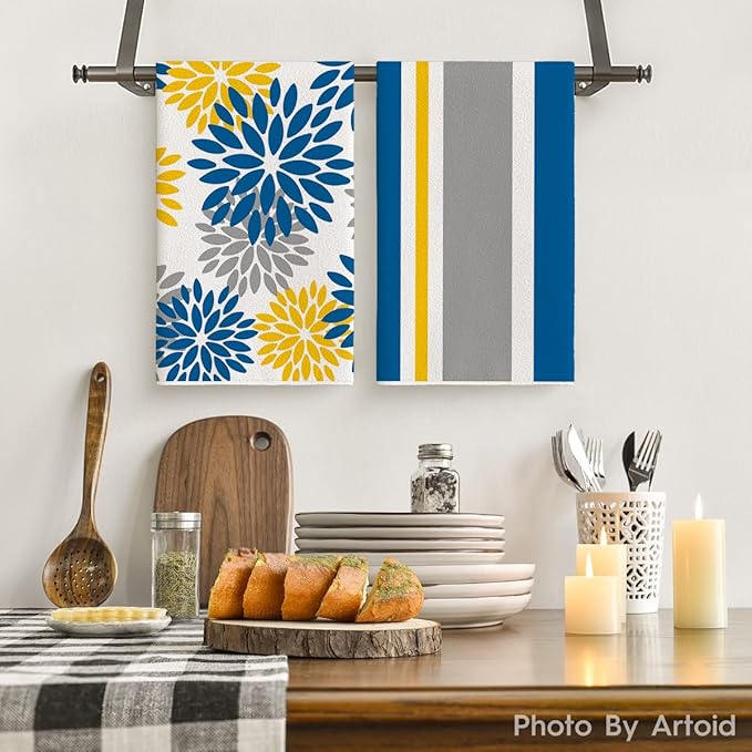 Artoid Mode Stripes Home Sweet Home Boho Spring Kitchen Towels Dish Towels - Image 2