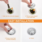 Bathroom Sink Stopper for 1.06"-1.65" Drain Holes, 2 in 1 Bath Sink Drain - Image 4