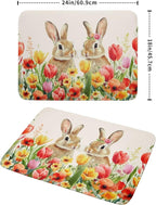 Easter Bunny Dish Drying Mat 18x24 inch Spring Floral Drying Pad Holiday - Image 2