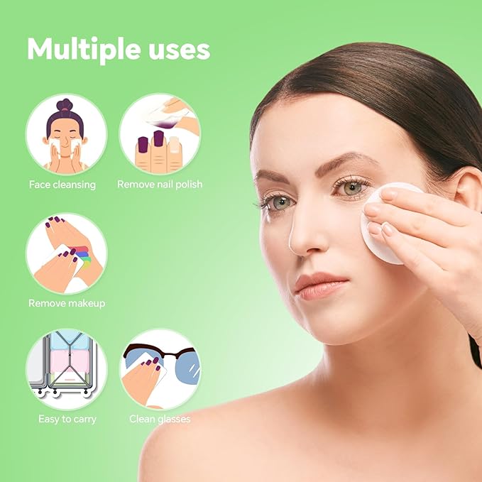 Boxed 100% Cotton Rounds for Face, Dual-Texture, Lint-Free Makeup Remover Pads - Image 6