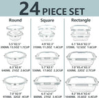 12 Pack Glass Lunch Meal Prep Containers - Image 2