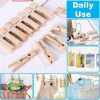 SenseYo 100 Pcs Wooden Clothespins Clips 4 Inch Large Wooden Clips - Image 6