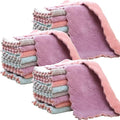 24 Pack Kitchen Cloth, Microfiber Dish Towels Washcloths, Super Absorbent Coral by SAOYOAS