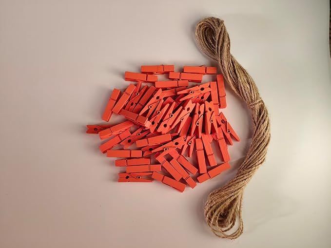 DurReus 50 Pieces DIY Mini Color Wooden Clothespins Home Decoration Hanging - Image 2