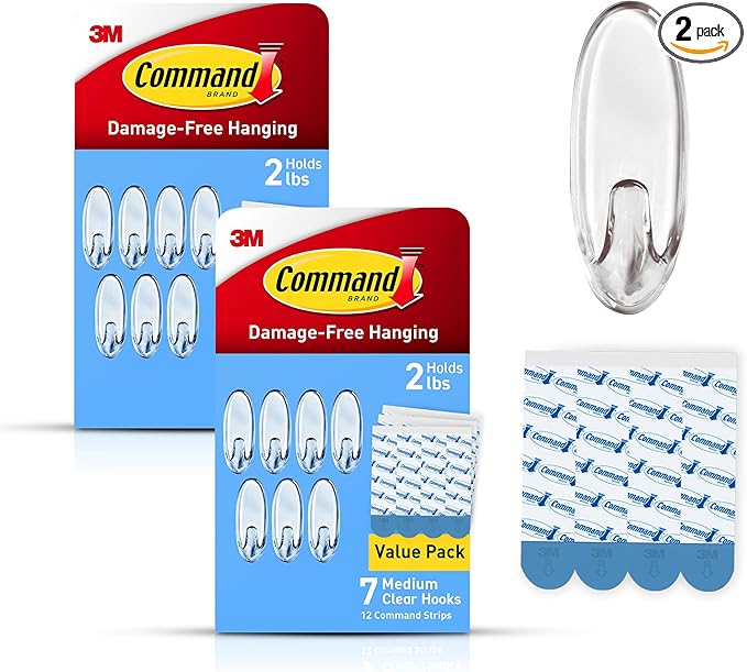 Command Clear Medium Hooks, 14 Hooks, 24 Strips by Command