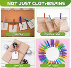 100 Pcs Colored Clothes Pins Wooden, Colored Clothespins - Image 8