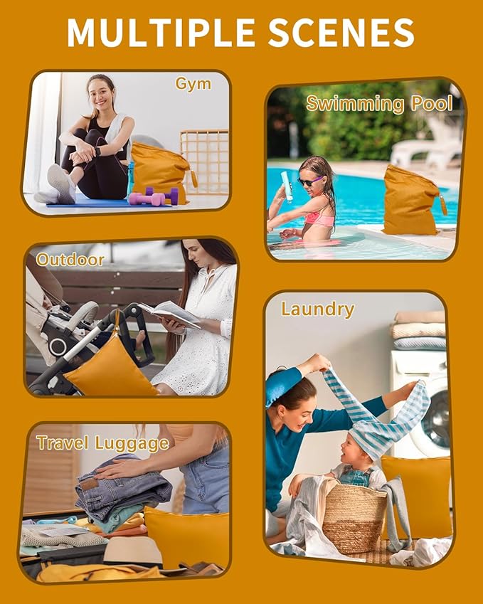 babygoal Travel Laundry Bags 2 Pack, Gym and Swimming-Washable Waterproof Wet - Image 5