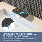 Sink Drain Mat Behind Faucet, Unilateral Faucet Guard Draining Mat, 90° - Image 7
