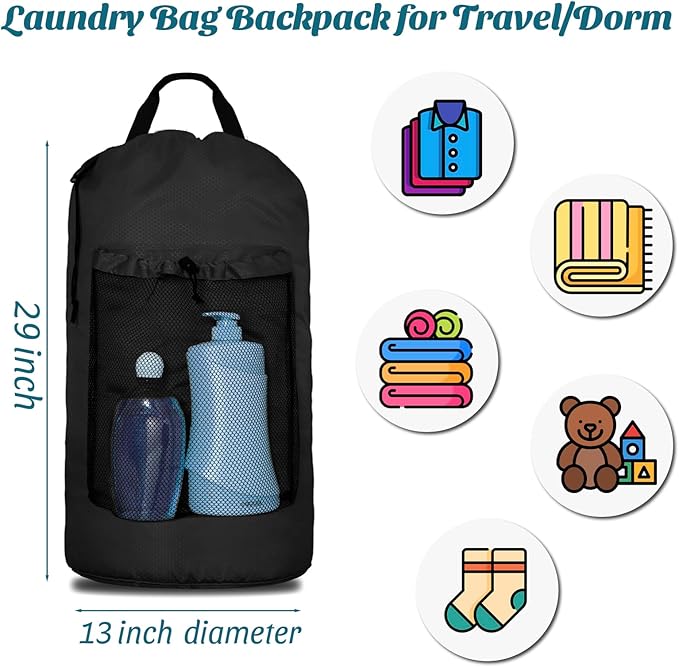 Laundry Bag Backpack Large Travel Laundry Backpack - Image 2