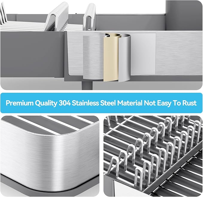 Dish Drying Rack, 304 Stainless Steel Dish Drainer - Image 5