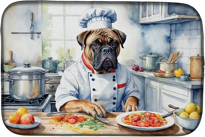 Caroline's Treasures DAC6224DDM Bullmastiff The Chef Dish Drying Mat Absorbent by CarolinesTreasures
