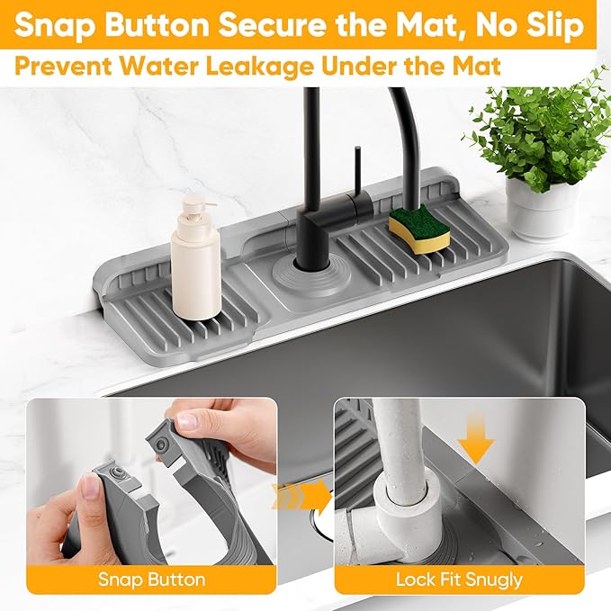 14.6 inch Faucet Mat for Kitchen Sink Splash GuardKitchen Sink Faucet Mat - Image 4