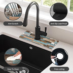 15" X 5.5" Kitchen Sink Splash Guard Faucet Mat Wood Grain Super Absorbent Fast - Image 4