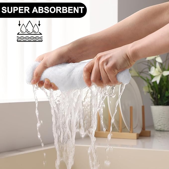 Homaxy Kitchen Towels and Dishcloths Set, 12 x 12 and 13 x 28 Inches, Super - Image 4