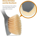 2 Pack Kitchen Dish Brush Bamboo Handle Dish Scrubber Built-in Scraper - Image 3