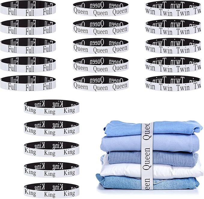 20PCS Bed Sheet Organizer Bands, Storage Labels and Sheet Keepers by QoeCycth