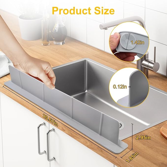 EEEKit Silicone Kitchen Sink Splash Guard, Sink Splash Protector - Image 2