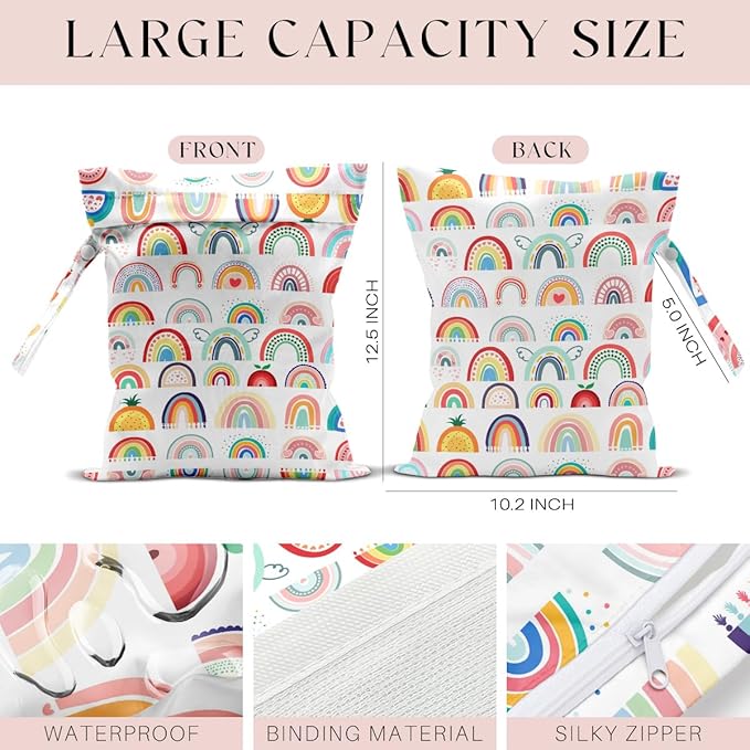 Waterproof Wet Bag for Swimsuit, Travel Beach Wet Dry Bag, Hidden Zipper - Image 2