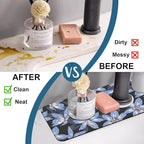 Blooming Lily Sink Faucet Absorbing Mat Blue Lily Flowers Super Absorbent Fast - Image 6