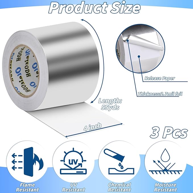 3 Pack Aluminum Foil Tape Bulk - Image 2