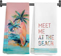 Boho Coastal Beach Kitchen Towels, Meet Me at The Beach Decorative Hand Towels by Unknown