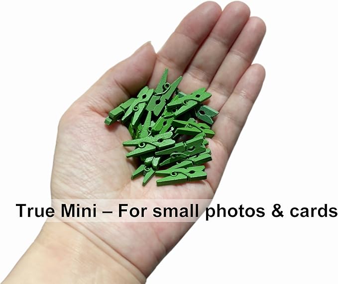 LWR CRAFTS Wooden Mini Clothespins 100 Per Pack 1" 2.5cm - Image 2