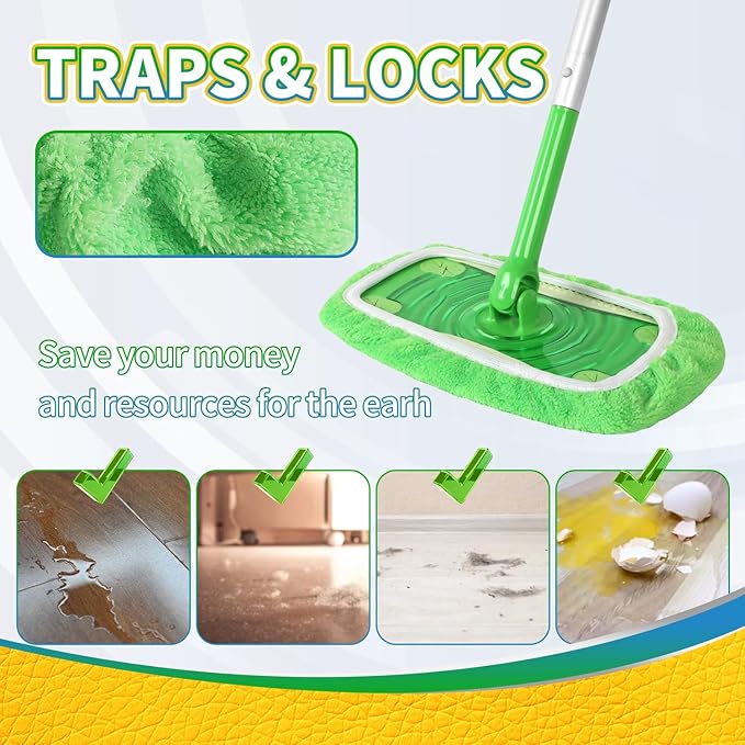 Reusable 100% Coral Fleece Mop Pads Compatible - Image 5