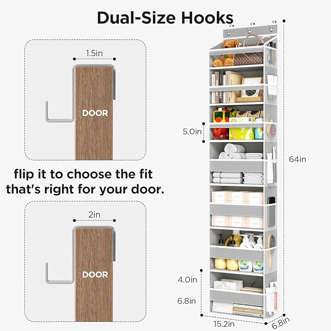 Over The Door Organizer, 7 Tier Door Hanging Organizers - Image 3