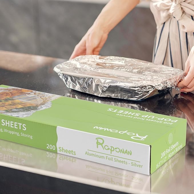 Aluminum Foil - 200 Precut Sheets, 16.5 x 12 Inch, Pop-Up Interfolded, Storing - Image 7