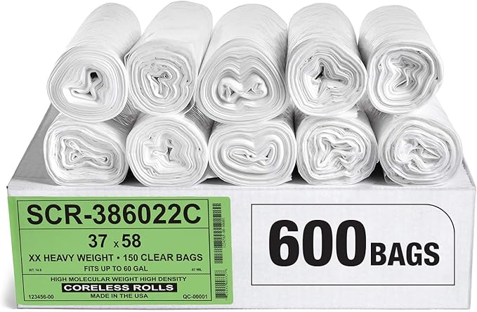 Aluf Plastics 55-60 Gallon Trash Bags Source Reduction Series Value High by AlufPlastics