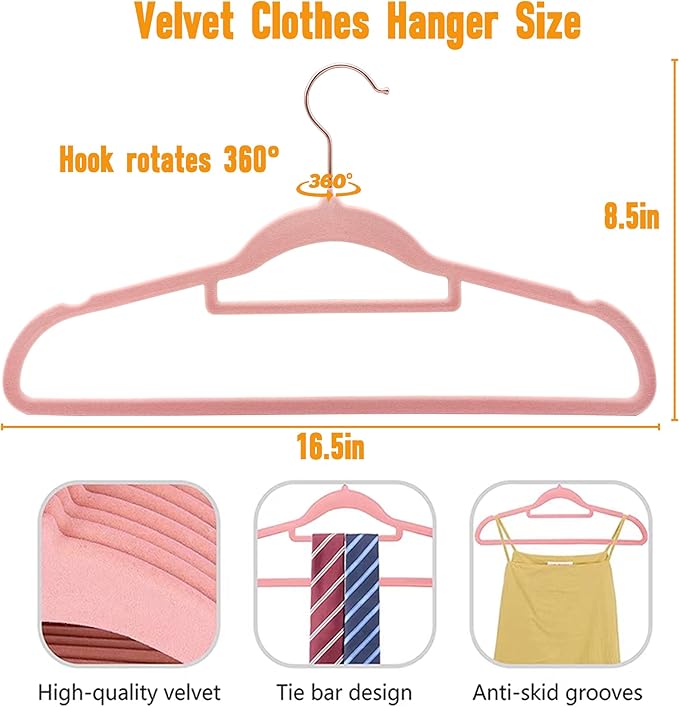 Pink Velvet Hangers 50 Pack - Image 6
