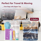 Large Plastic Bags With Zipper Top, 3 Gallon, 20 Pack, Extra Large Storage - Image 5