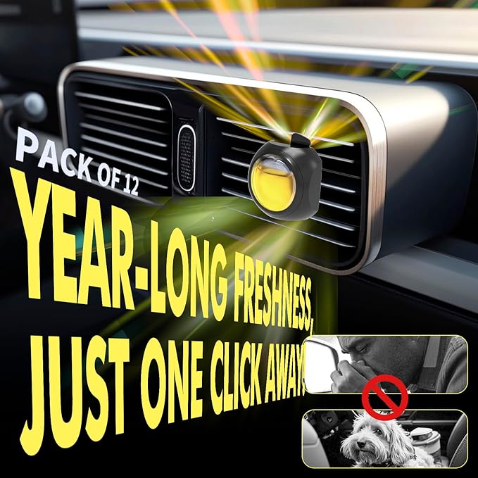 Car Air Freshener Vent Clips, 12 Pack, 6 Linen, 6 Citrus, Provides Long-Lasting - Image 2