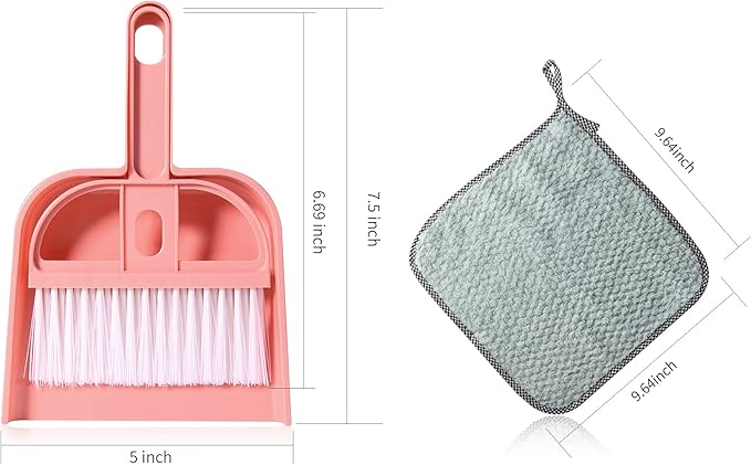 Lamoutor 3 Pack Mini Hand Broom and Dustpan Set Small Dust Pans - Image 9