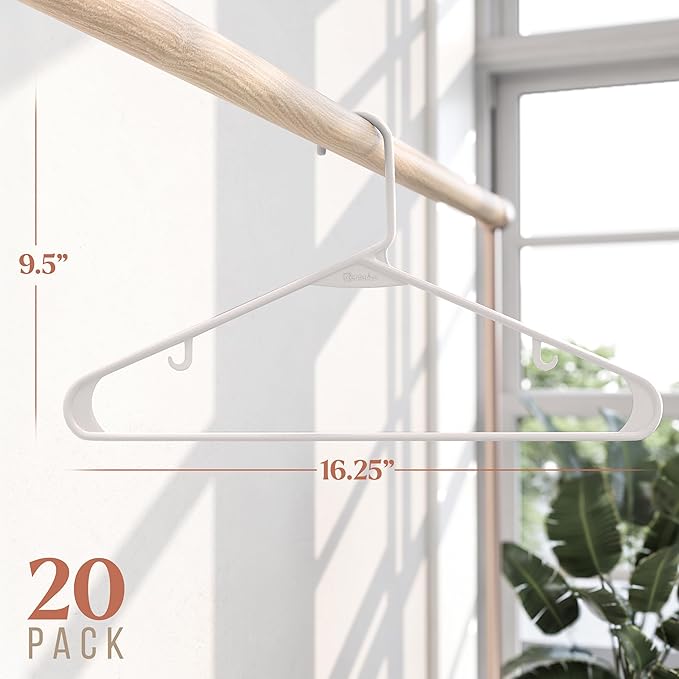 Plastic Hangers 20 Pack White - Image 2